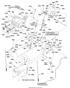 Handles And Controls Group Diagram and Parts List for 1696159-00 (BP2132)(2012) Briggs and Stratton Snow Blower